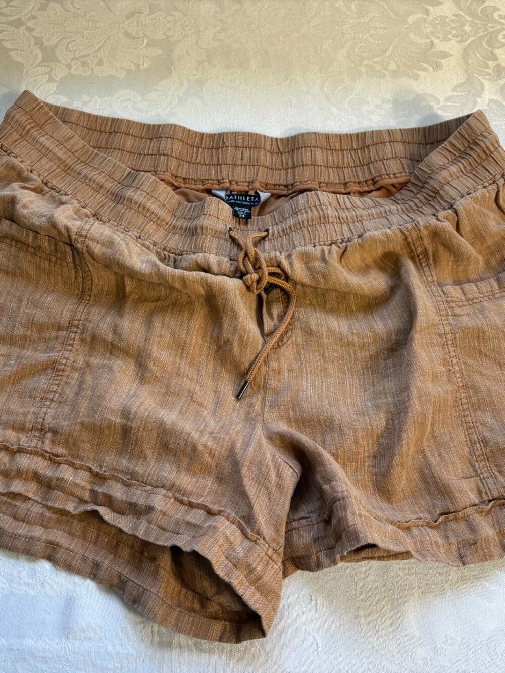 ☀️ Athleta Cabo Linen Textured 4" Shorts — Women's Size 24